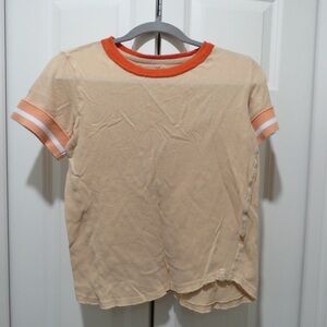 We The Free Tan and Orange Short Sleeve Tee